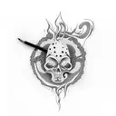 Goth smoke pink black tattoo design idea