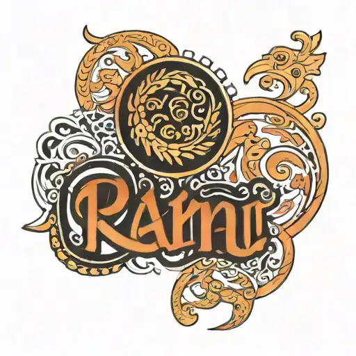 Rani - text in tamil tattoo design idea