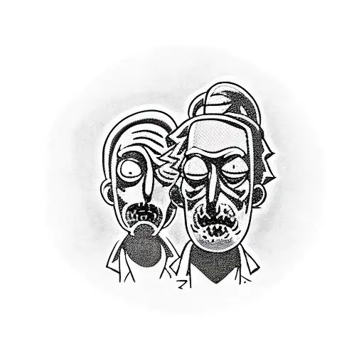 Rick and Morty meets M.C Escher  tattoo design idea