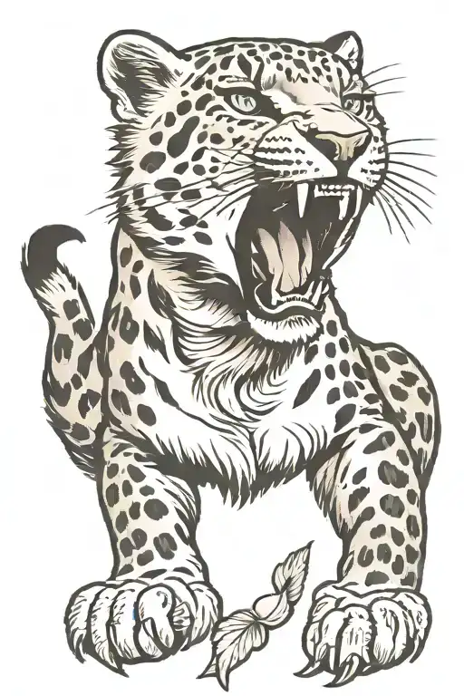 snow leopard  tattoo design idea