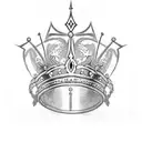 King's Crown with cross tattoo design idea