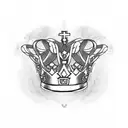 King's Crown with cross tattoo design idea