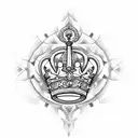 King's Crown with cross tattoo design idea