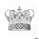 King's Crown with cross tattoo design idea