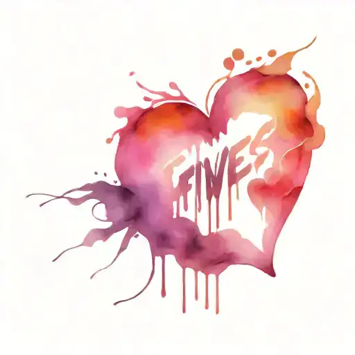 A kiss mark and the word five nights tattoo design idea