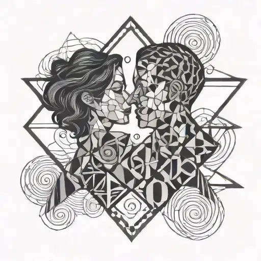 The kiss mark and the inscription of the number 5 on top of it tattoo design idea