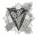 The kiss mark and the inscription of the number 5 on top of it tattoo design idea