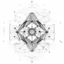 Geometric representation of the physics behind ion beam therapy tattoo design idea