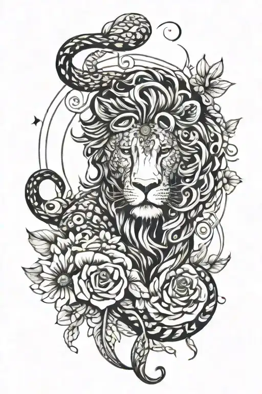 Leo and cancer zodiac sign tattoo design idea