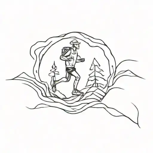 ultramarathon 100k run tattoo design idea