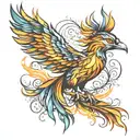 phoenix abstract representation tattoo design idea