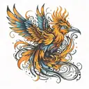 phoenix abstract representation tattoo design idea