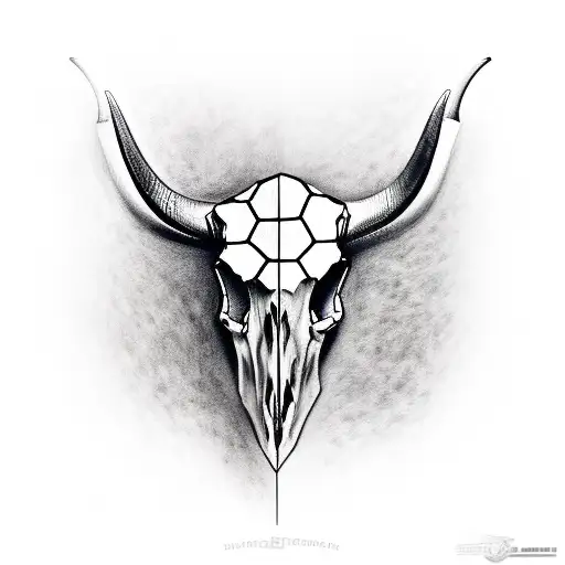 Premium Vector | Bull skull tattoo design