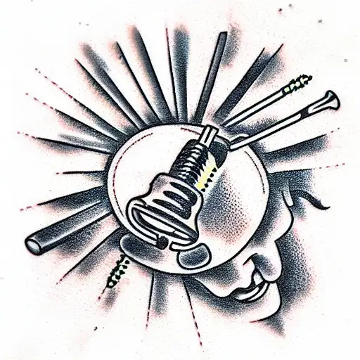 screwdriver and screw tattoo design idea