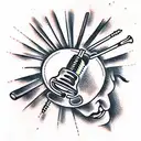 screwdriver and screw tattoo design idea