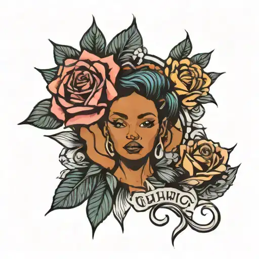 add text: 'black owned' tattoo design idea