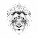 Lion with warrior spelling tattoo design idea