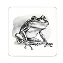 frog playing cards drinking red wine tattoo design idea