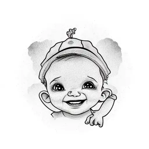 hilltop baby tattoo design idea