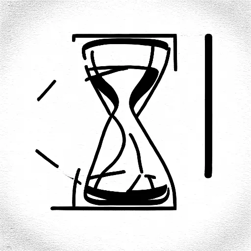 Hourglass with cracks and half empty tattoo design idea