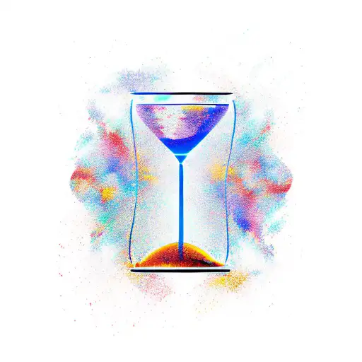 cracked Hourglass half empty tattoo design idea