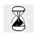Hourglass with cracks and half empty tattoo design idea