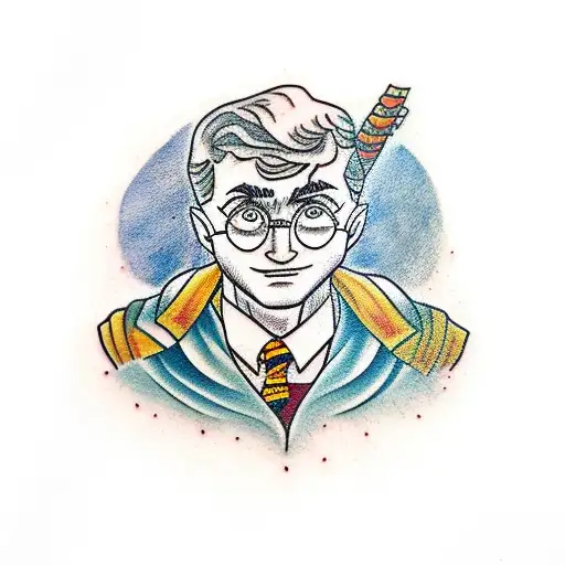 Harry potter sonserina varinha tattoo design idea