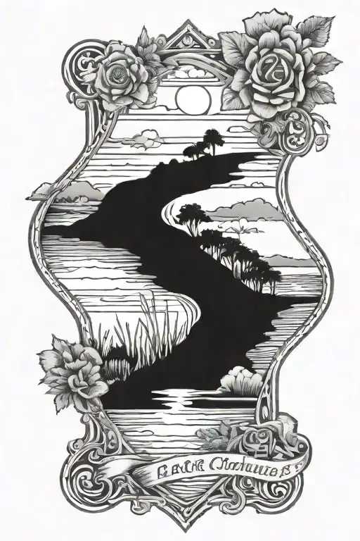Lake Charles, LA highway tattoo design idea