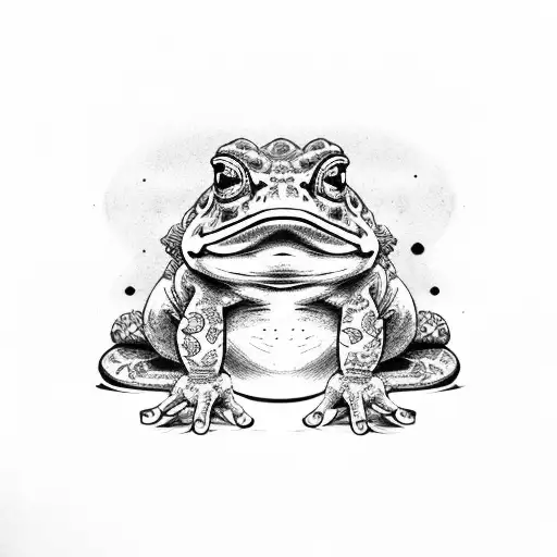 toad with samurai sword tattoo design idea