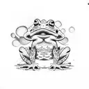 toad with samurai sword tattoo design idea