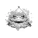toad with samurai sword tattoo design idea