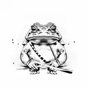 toad with samurai sword tattoo design idea