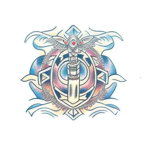  tribal ornament, rebels and fredom tattoo design idea