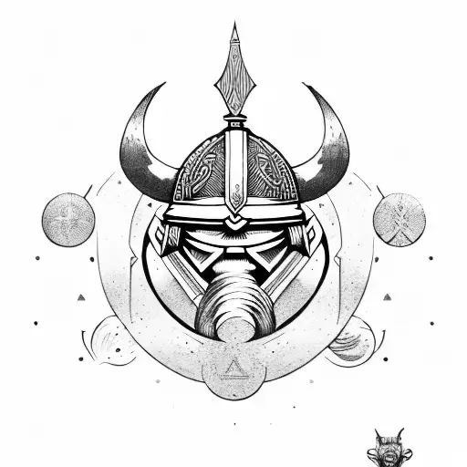 viking tribal ornament, space an rebels  tattoo design idea