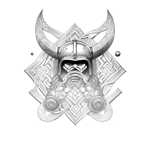 viking tribal ornament, space an rebels  tattoo design idea