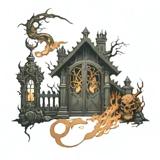 The gates of hell tattoo design idea
