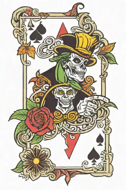 black jack and a joint 420 tattoo design idea