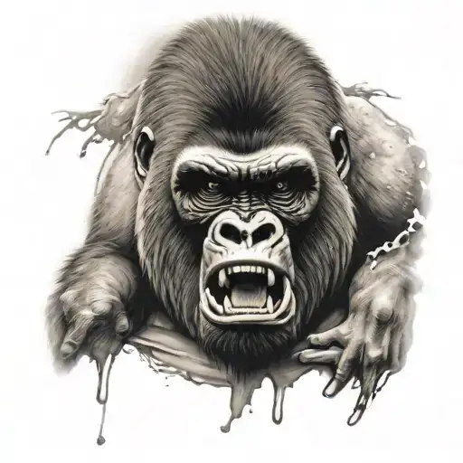 gorilla angry tattoo design idea