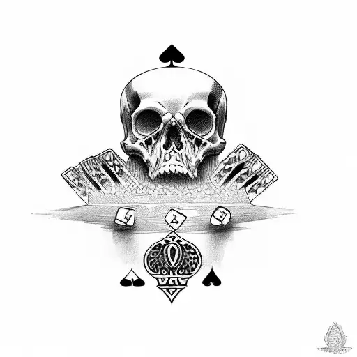 Tattoo-Dice - King card skull tattoo✌💀