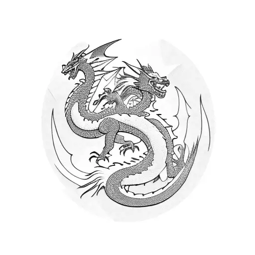 Dragon cute tattoo design idea