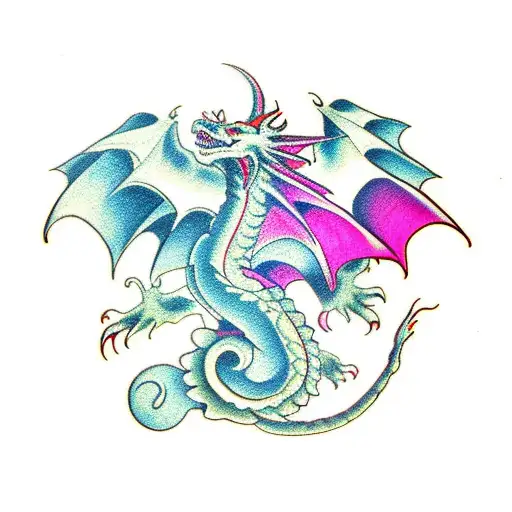 Dragon cute tattoo design idea