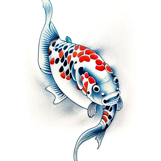 Realism Koi Fish Tattoo Idea - BlackInk AI