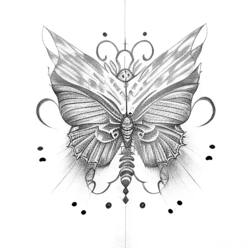 Semi colon with butterfly wings tattoo design idea