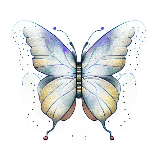 Semi colon with butterfly wings tattoo design idea