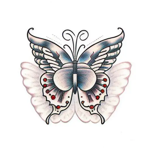 semi colon butterfly  tattoo design idea