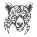 bear claw marks tearing tattoo design idea