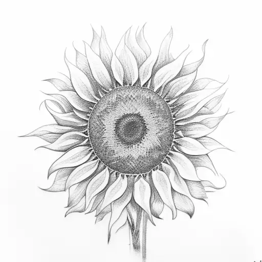 Sunflower tattoo design idea