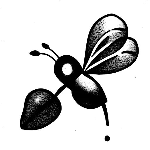 viola and blueberries and bee tattoo design idea
