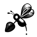 viola and blueberries and bee tattoo design idea