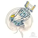 link playing ocarina tattoo design idea